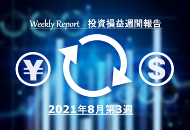 【実例】2021年8月第3週の投資損益 – 米国株＆ETF＋J-REIT＋投資信託【定期報告】